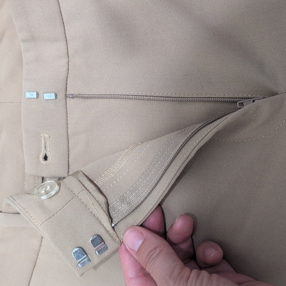 DKNY Beige Tan women's Dress Pants Slacks Straight Leg Ankle Size 12P Petite - Picture 4 of 13